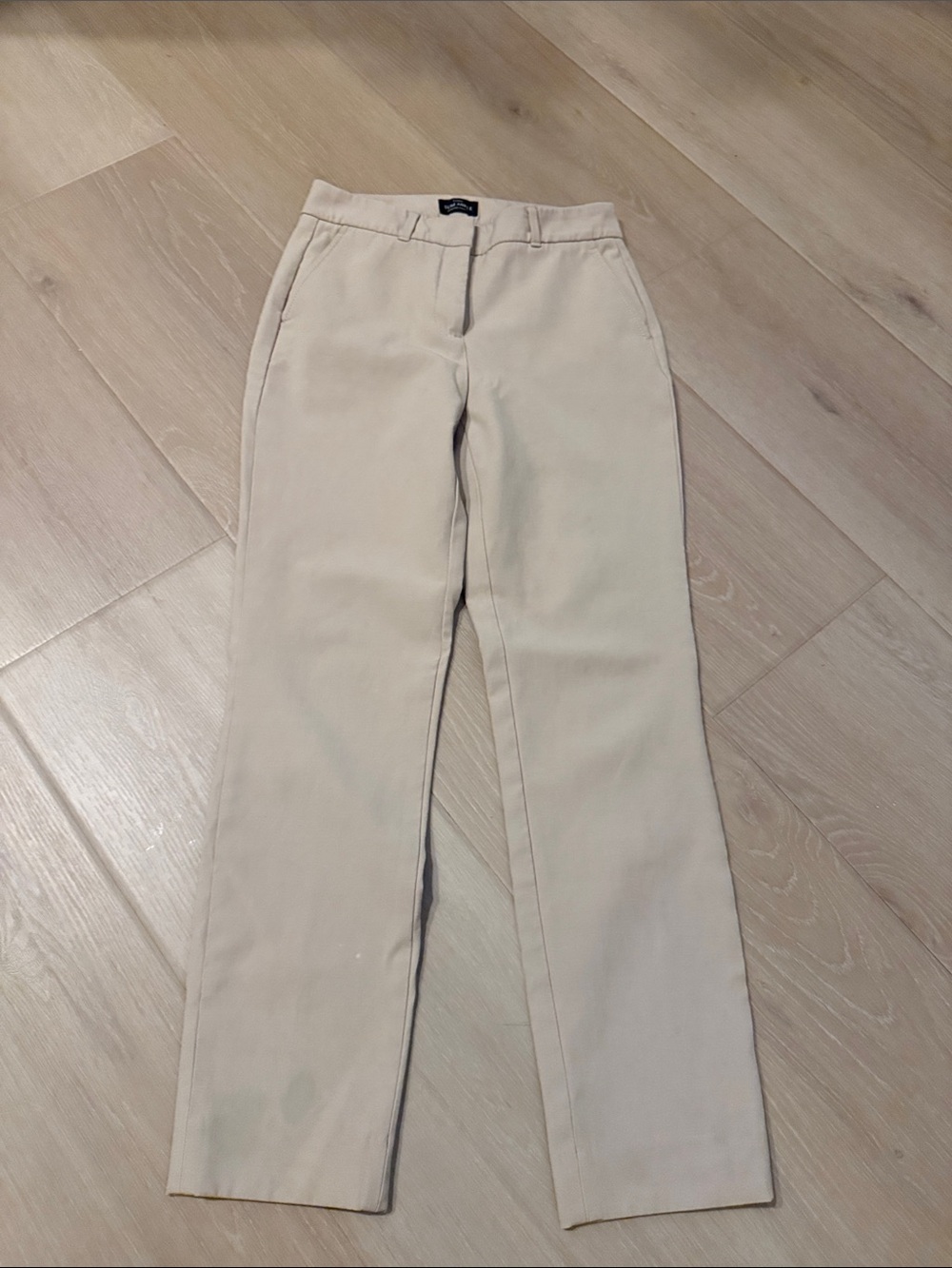 White House Black Market Beige Slim Straight-Leg Chinos